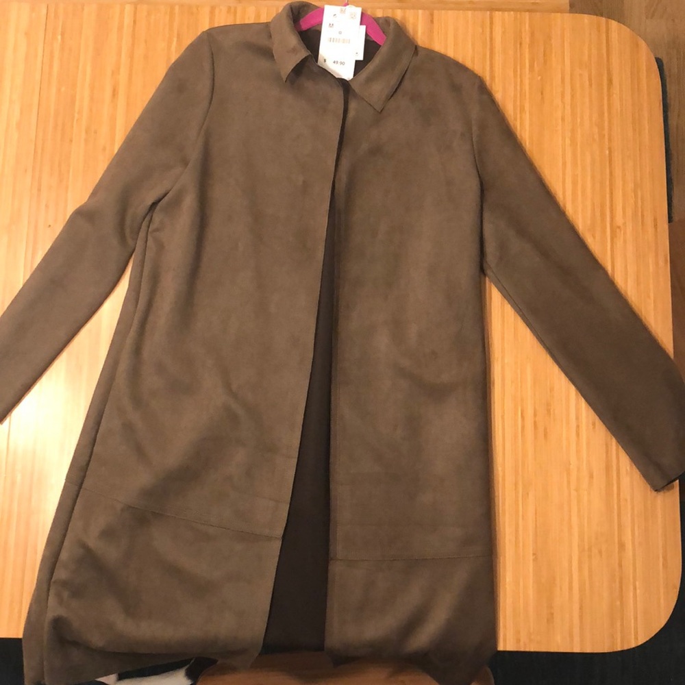 BRAND NEW WITH TAGS Zara Medium Suede Trench Coat
